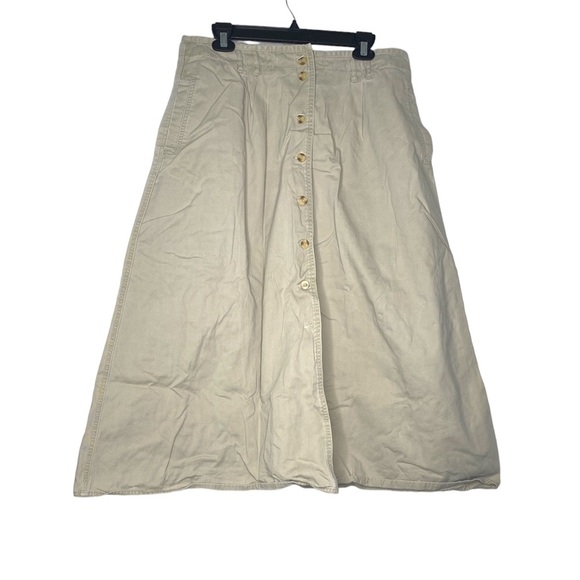 Basic Editions A-Line Button Down Cargo Skirt (Size: XL, Color: Khaki) - Picture 1 of 4